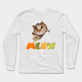 cat face t shirt cute cat t shirt Long Sleeve T-Shirt